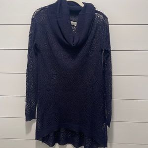 Grace & Lace women’s cowl neck sweater size small, navy